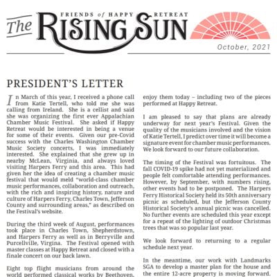 October 2021 Rising Sun Newsletter